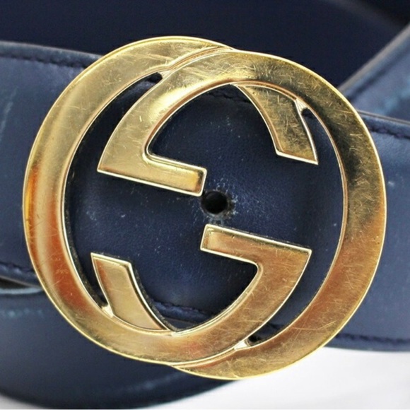 Navy authentic Gucci belt - Picture 2 of 4